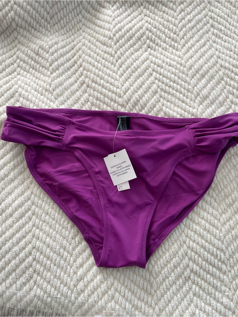 Purple Ruched Side Bikini Bottoms